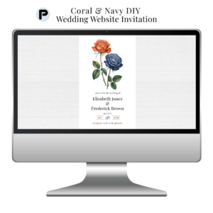 Coral & Navy DIY Wedding Website Template
