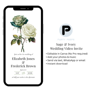 Sage & Ivory Floral Wedding Video Invitation