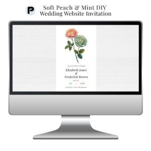 Soft Peach & Mint DIY Wedding Website Template