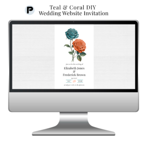 Teal & Coral DIY Wedding Website Template