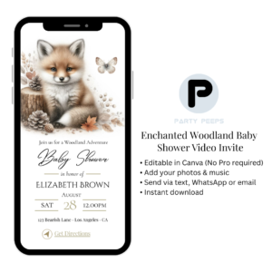 Enchanted Woodland Baby Shower Video Invitation Template