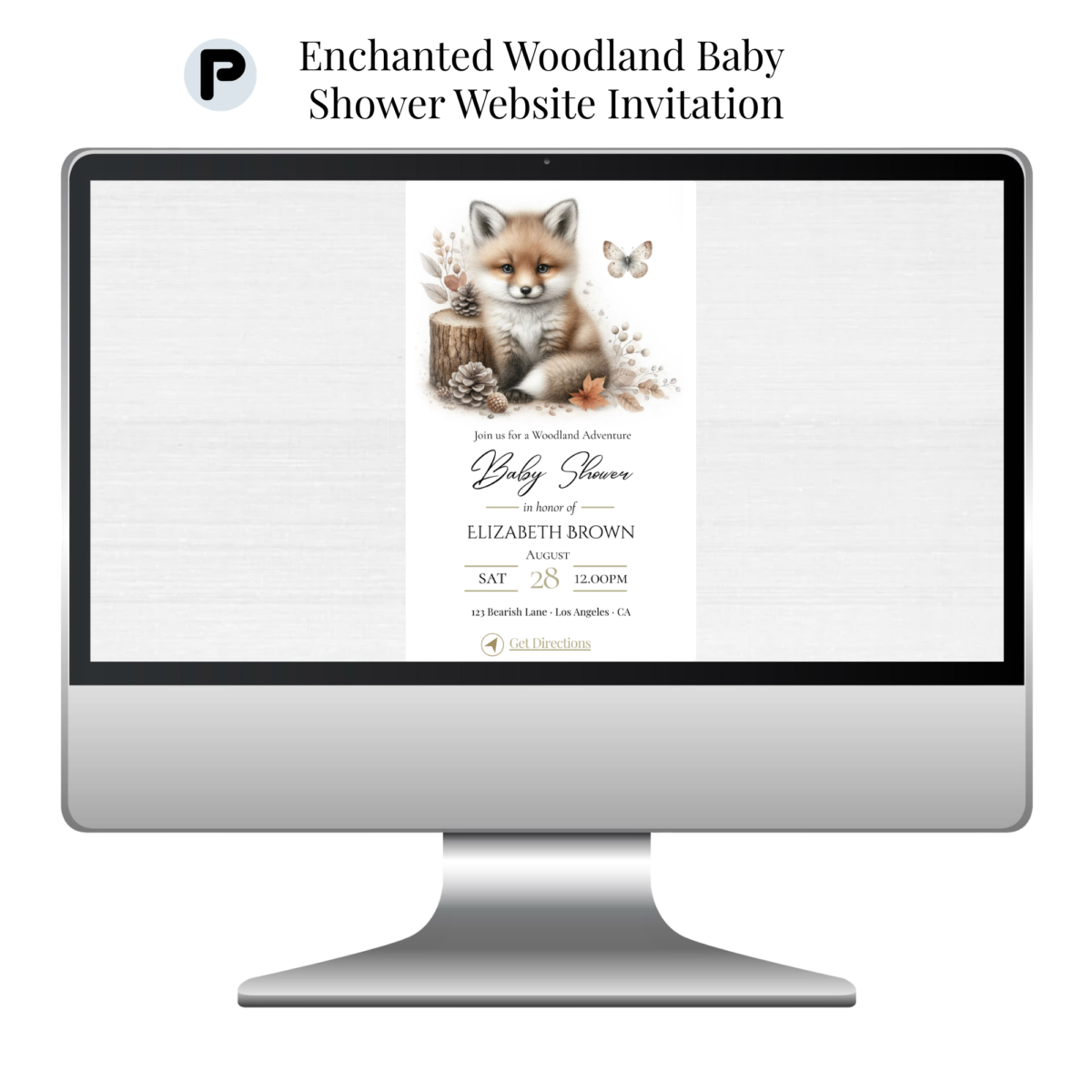 Enchanted Woodland Baby Shower Website Listing Mockups (2000 x 2000 px)