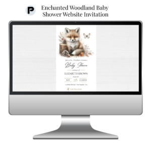 Enchanted Woodland Baby Shower Website Invitation Template
