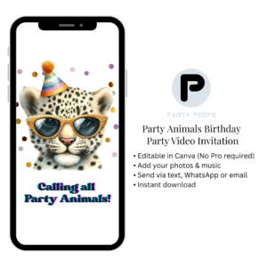 Kids Party Animals Birthday Video Invitation
