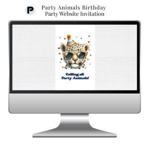 Kids Party Animals Birthday Website Invitation