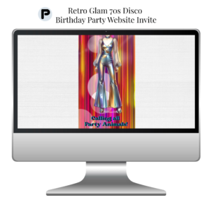 Retro Glam 70s Disco Birthday Party Website Invitation