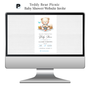 Teddy Bear Picnic Baby Shower Website Invitation