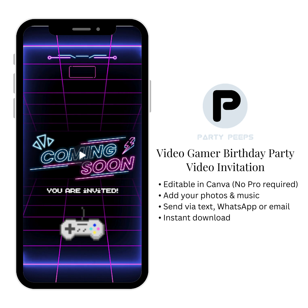 Video Gamers Birthday Party Video Invite Listing Mockups (400 x 300 px)