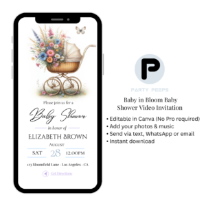 Baby in Bloom Baby Shower Animated Video Invitation