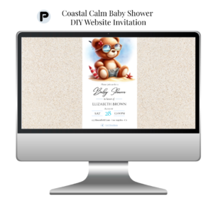 Coastal Calm Beach Baby Shower Animated Website Invitation