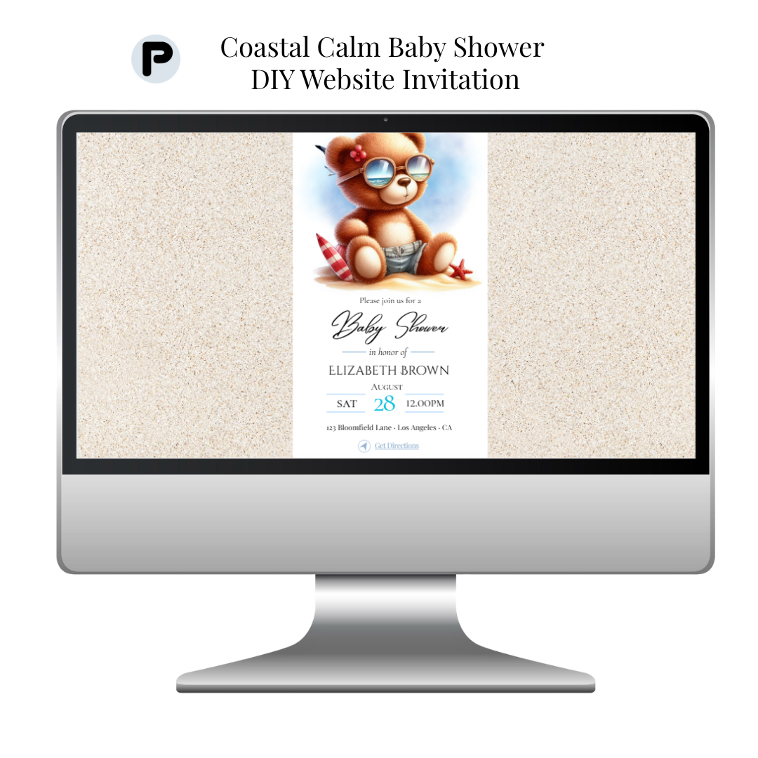 WP Coastal Calm Beach Baby Shower Website Invite Listing Mockups (400 x 300 px)