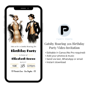 Gatsby Roaring 20s Birthday Party Video Invitation