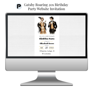 Gatsby Roaring 20s Birthday Party Website Invitation
