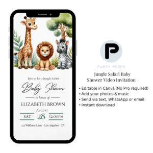 Jungle Safari Baby Shower Video Invitation