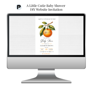 A Little Cutie Baby Shower Website Invitation / Citrus Theme Digital Invite