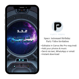 Space Astronaut Birthday Party Video Invitation