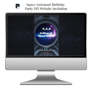 Space Astronaut Birthday Party Website Invitation